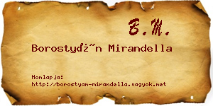 Borostyán Mirandella névjegykártya